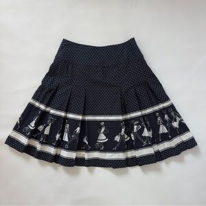 Liz Claiborne Black and White Pleated Skirt